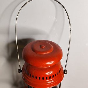 Farol Antiguo Grande Naranja con Vidrio - imagen 8
