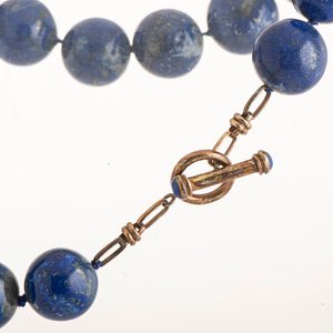 Conjunto Collar y Caravanas de Lapislázuli y Oro 18k - imagen 4