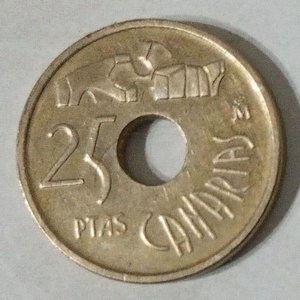 Lote siguiente: Moneda Española 25 Pesetas Canarias 1994 Juan Carlos I
