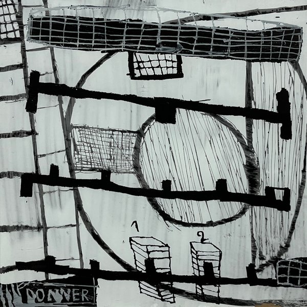Obra de Diego Donner "Sin Título" - Técnica Mixta sobre Fibra (30x30cm) - imagen 1