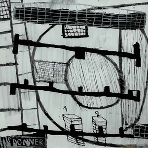 Obra de Diego Donner "Sin Título" - Técnica Mixta sobre Fibra (30x30cm) - imagen 1