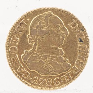 Moneda de Oro Española Medio Escudo Año 1786 - 1.8g - imagen 1