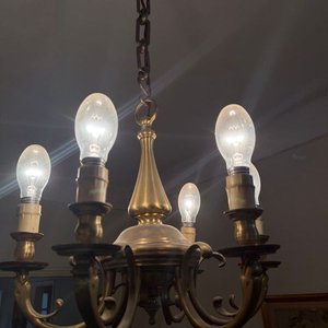 Lámpara de Techo Antigua de Bronce con 6 Luces - imagen 3