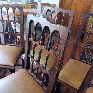 Juego de 6 Sillas de Comedor en Madera Maciza de Cedro Rosa Torneado - imagen 7