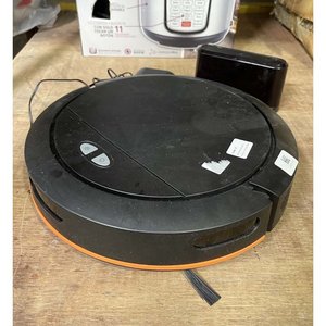 Aspiradora Robot Negra con Base de Carga - imagen 1