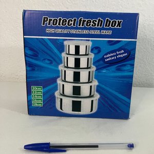 Juego de 5 Tupper Contenedores Acero Inoxidable Protect Fresh Box - imagen 5