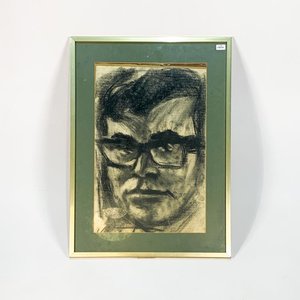 Lote anterior: Cuadro a Crayón: Retrato de Hombre con Lentes