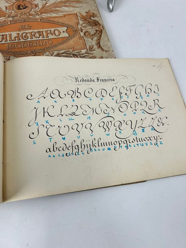 El Caligrafo Moderno en 2 Tomos - Libros Antiguos con Caligrafía - imagen 4