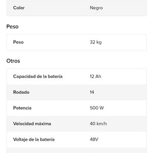 Bicicleta Eléctrica Plegable Ciclo Electro Negra Batería de Litio - imagen 7