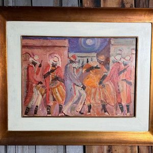 Óleo "Comparsa" de Rubén Galloza, 1991, 40x30 cm - imagen 2