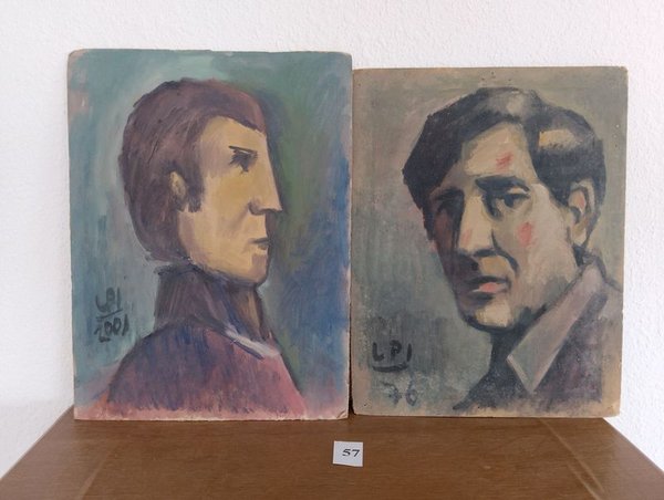 Dos retratos al óleo sobre cartón de Luis Pérez Iglesias