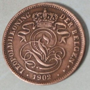 Moneda de 2 Céntimos de Bélgica 1902 - Cobre, Rey Leopoldo II - imagen 1