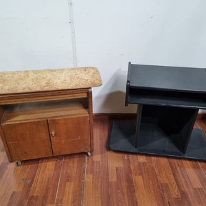 L 999 - 2 Piezas - Par de practicos modulos en madera, uno con puerta, el otro para TV, ideales para optimizar espacios (Medidas 90x38x71cm) - imagen 1