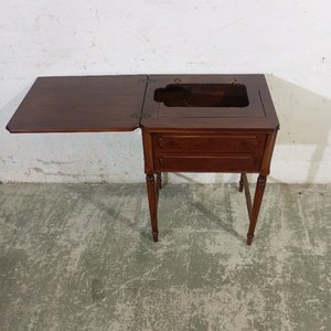 Mesa Auxiliar Antigua de Madera con Tapa Volcable - imagen 5