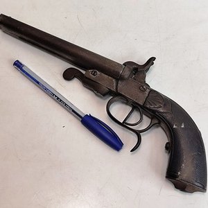 Pistolón Antiguo Doble Caño Sistema Lefaucheux Siglo XIX - imagen 1