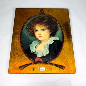 Cuadro de Niña con Marco Dorado sobre Madera - imagen 2