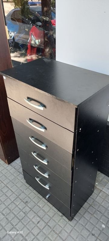 Comoda cajonera de madera negra con 7 cajones - imagen 4