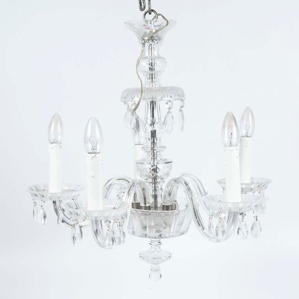 Lámpara de cristal con 5 luces, estilo chandelier