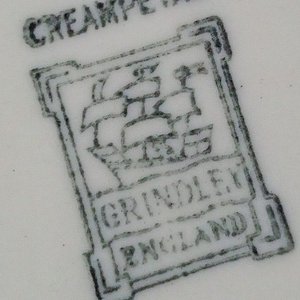 Platillo Vintage Grindley Creampetal "Chelsea Bouquet" Firmado P. Granet - imagen 3