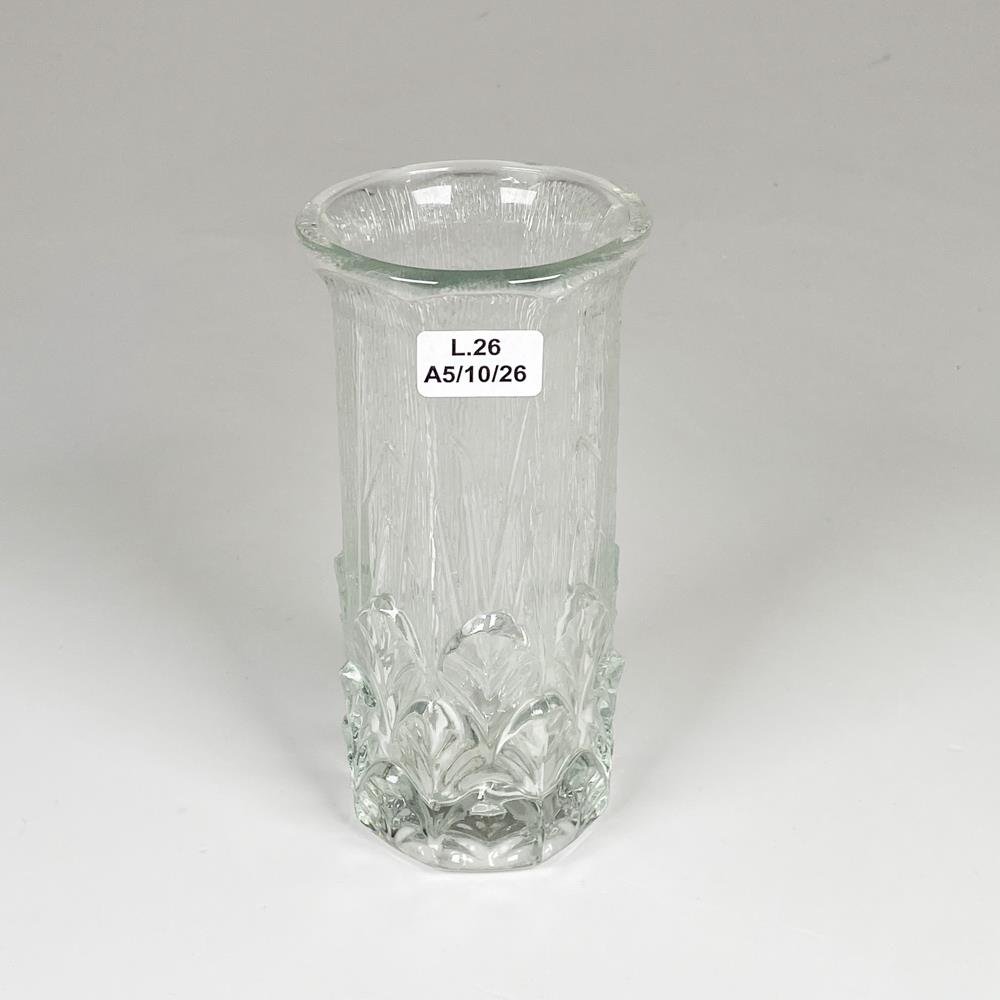 Florero de cristal italiano decorado, altura 15 cm
