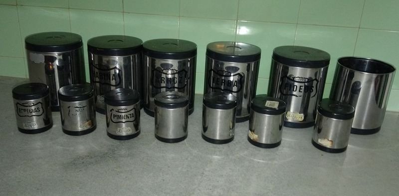 Set de Tarros de Acero Inoxidable para Especias y Almacenamiento