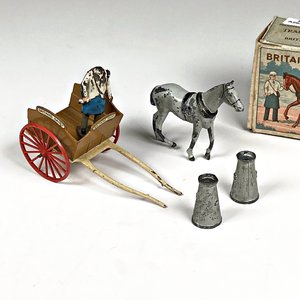 Carro Lechero Britains Farm de Plomo Inglés con Caballo y Tinas - imagen 3