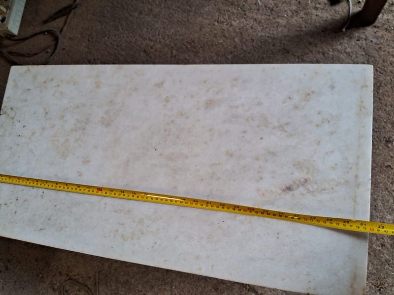 Mesa ratona en madera y marmol con banco en madera - imagen 2