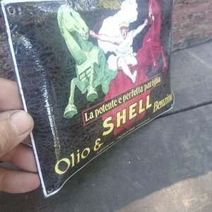 Chapa Publicitaria Vintage Shell Olio & Benzina Años 90 - imagen 3