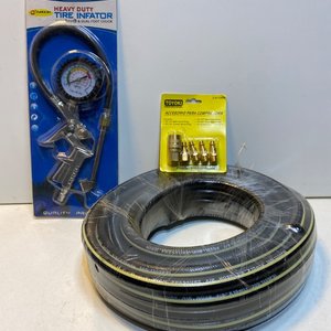 Inflador de Neumáticos con Manómetro, Manguera de Aire y Kit de Acoples - imagen 2