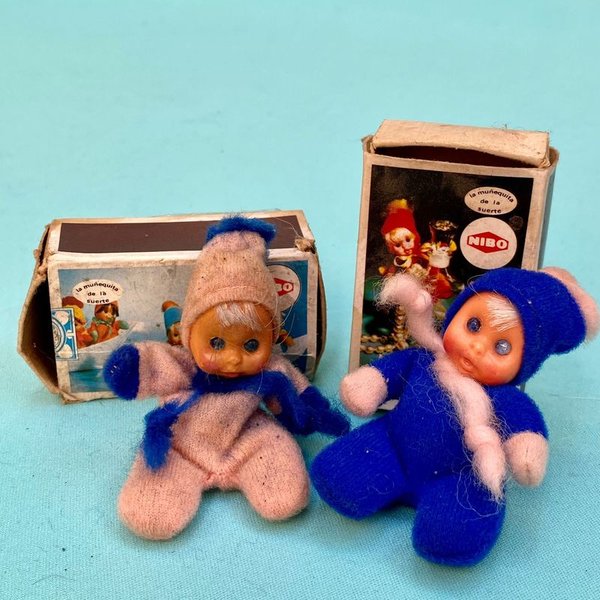 Dos pequeñas muñecas miniatura Fofolete de los años 70 - imagen 1
