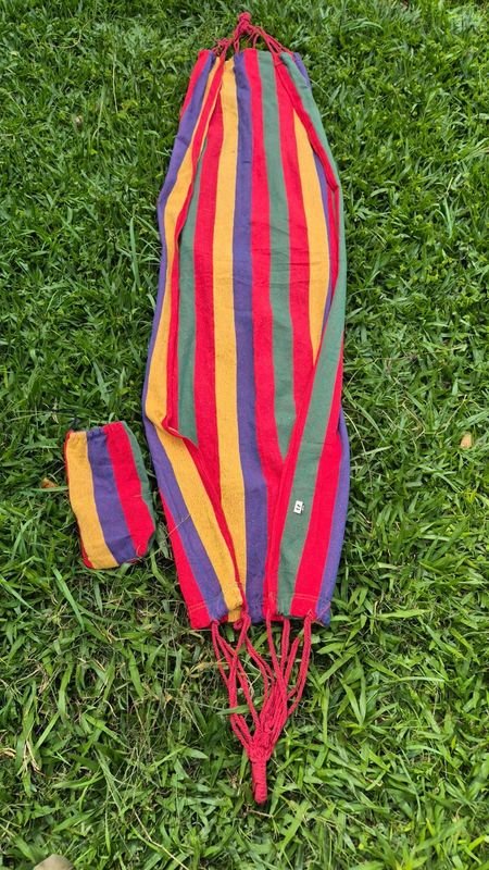 Hamaca Paraguaya de Lona Multicolor a Rayas - imagen 6
