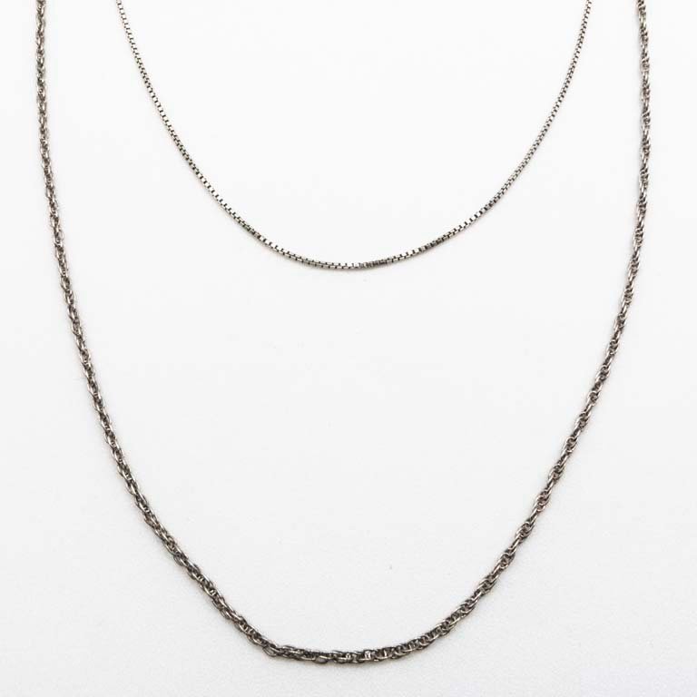 Dos Cadenas Finas de Plata - 50cm y 40cm