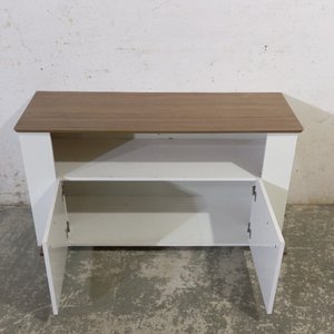 Rack Bajo para TV y Audio Blanco con Tapa Madera y Ruedas - imagen 6