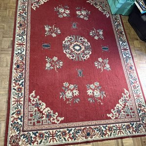Alfombra Oriental Roja con Diseños Florales y Geométricos - imagen 5