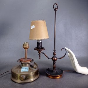 Lote de 2 Lámparas de Mesa en Bronce, una estilo Primus - imagen 6