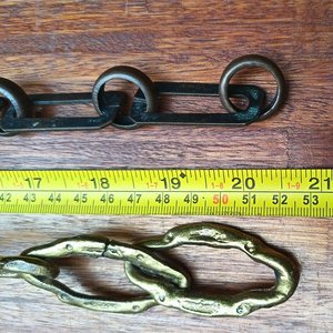 6 Tramos de Cadena de Bronce Decorativa, Largo Máximo 65 cm - imagen 2