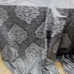 Par de Cortinas Grises con Diseño Floral - Medidas 2.25 x 1.40 mts - imagen 6