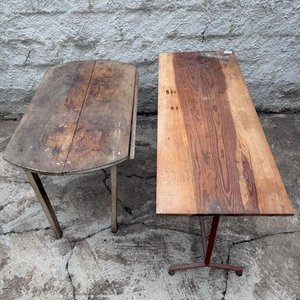 Dos Mesas de Madera Rústicas: Redonda y Rectangular - imagen 1