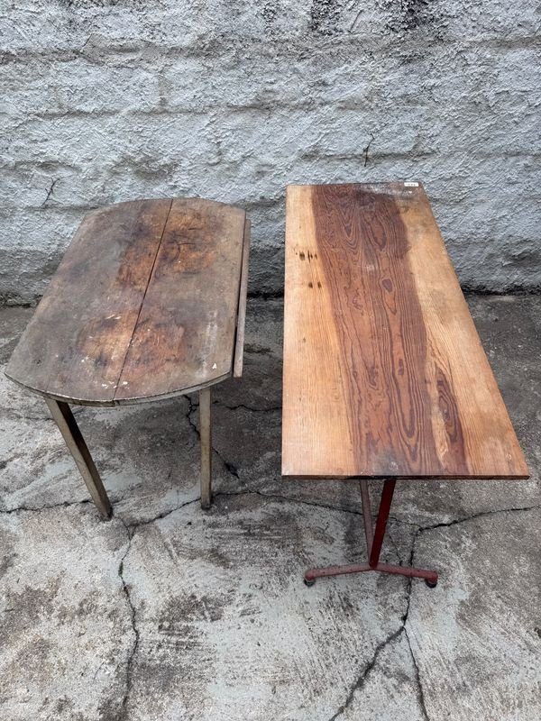 Dos Mesas de Madera Rústicas: Redonda y Rectangular