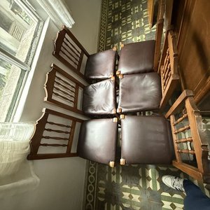 Juego de 6 Sillas de Madera con Asiento Tapizado Marrón - imagen 15