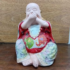 Figura Buda "No Habla" en Yeso Decorado - imagen 3