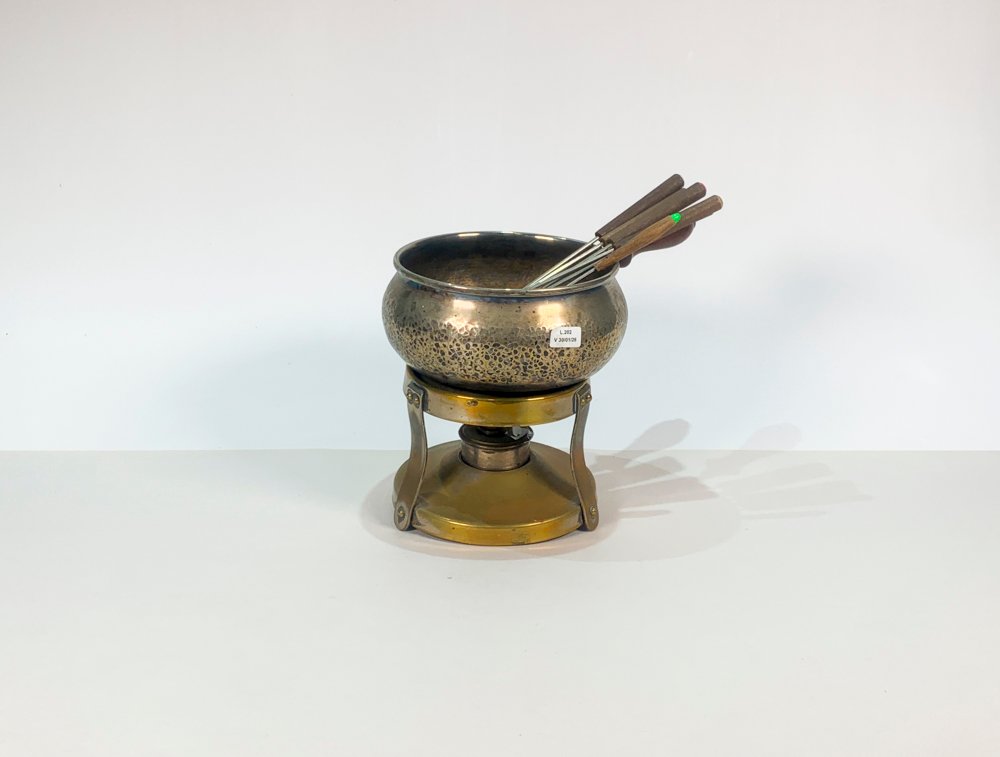 Lote anterior: Fondue de metal con soporte y pinchos