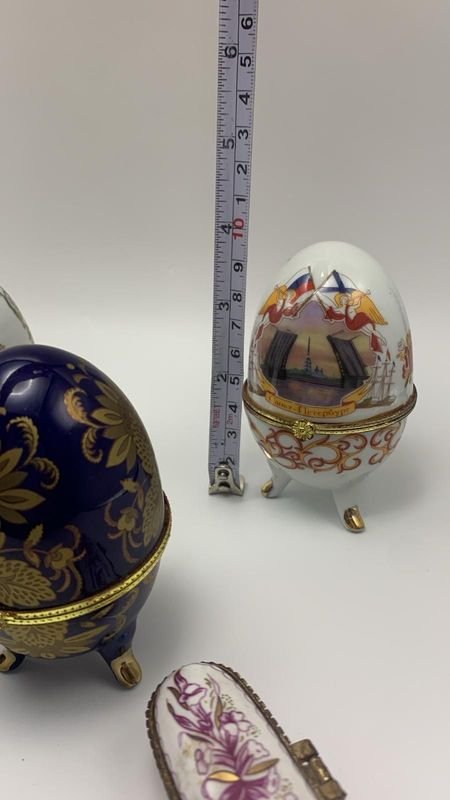 Alhajeros con forma de huevo en porcelana - imagen 2