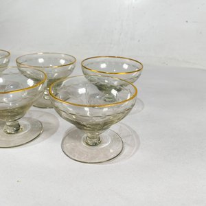 Seis Copas de Cristal Hialino con Borde Dorado para Postre - imagen 2