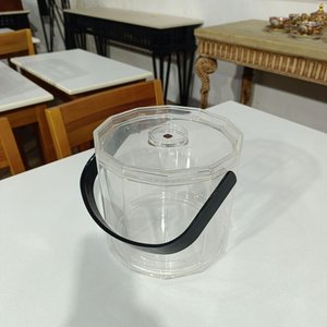 Hielera Italiana Guzzini de Acrílico Facetado con Depósito y Tapa - imagen 3