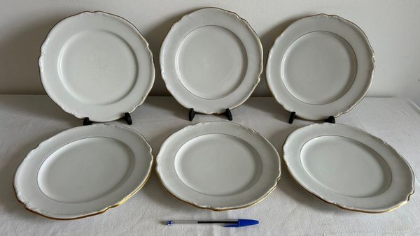 Juego de 6 Platos Llanos de Porcelana Alemana Bavaria - imagen 1