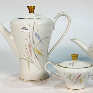 Juego de Porcelana Bavaria Edelstein Blanco con Hojas y Espiga - imagen 3