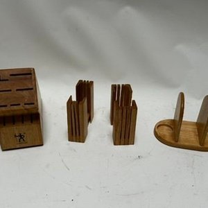 Lote de Utensilios de Madera: Porta Cuchillos, Porta Tapas y Servilletero - imagen 2