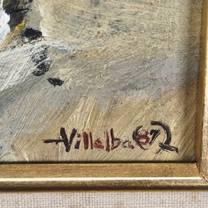 Óleo "Olegario Villalba" con marco dorado - imagen 4
