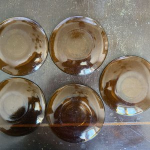 Conjunto de 5 Platos de Vidrio Ambar para Postre o Entrada - imagen 6